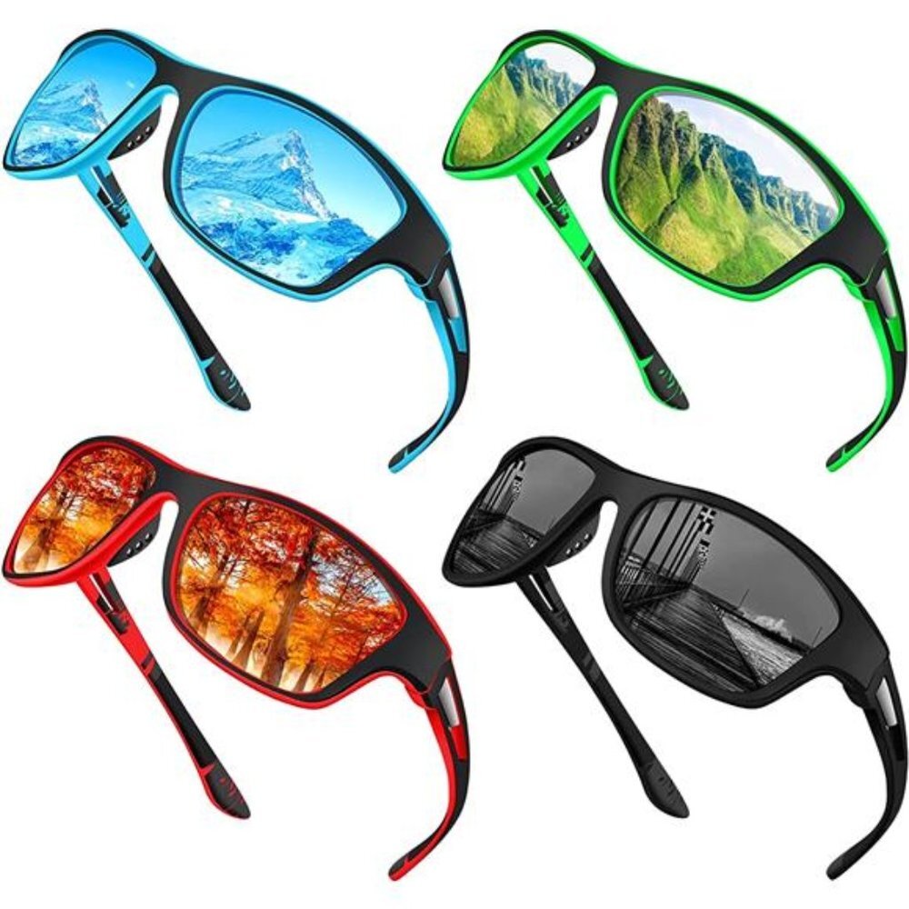 4 Pieces Men's Sunglasses Polarized Sun Glasses UV Protection
